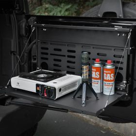 Tailgate Table Molle Panel for Ford Bronco 2021-2024 2-Tier Foldable Rear Storage Cargo Rack Shelf Camping Desk